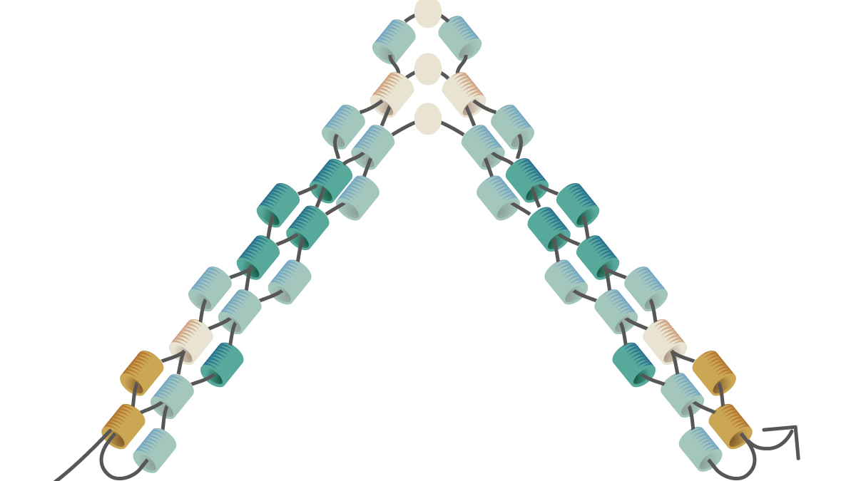 Miyuki bracciale tessitura Mississippi turchese : Tappa 5