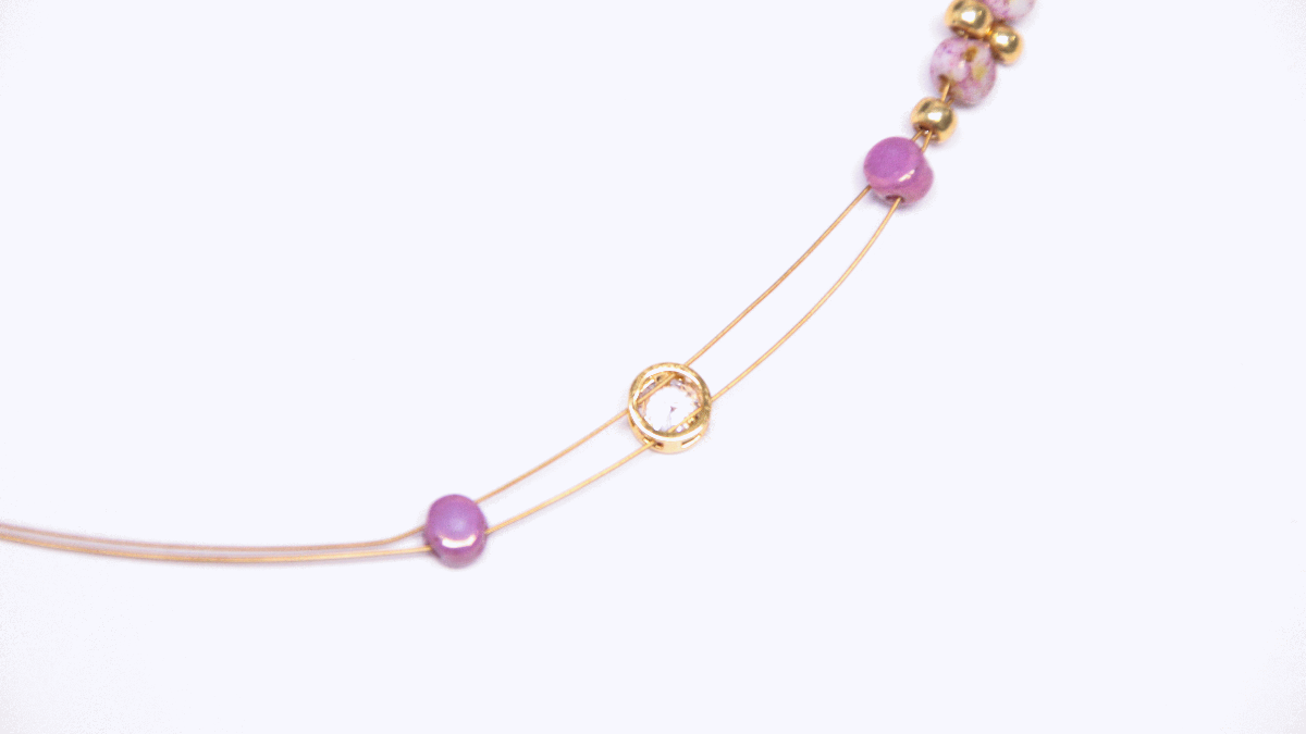 Braccialetto a più file con perline Kalos di Puca, perline Miyuki e charms di zirconi : Tappa 4