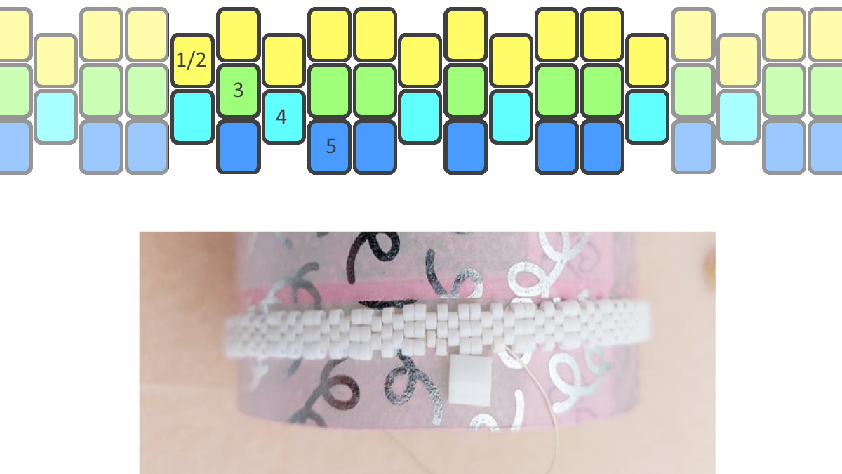 Braccialetto So Chic Bangle con perline Miyuki e Tila : Tappa 1 Braccialetto So Chic Bangle con perline Miyuki e Tila : Tappa 1