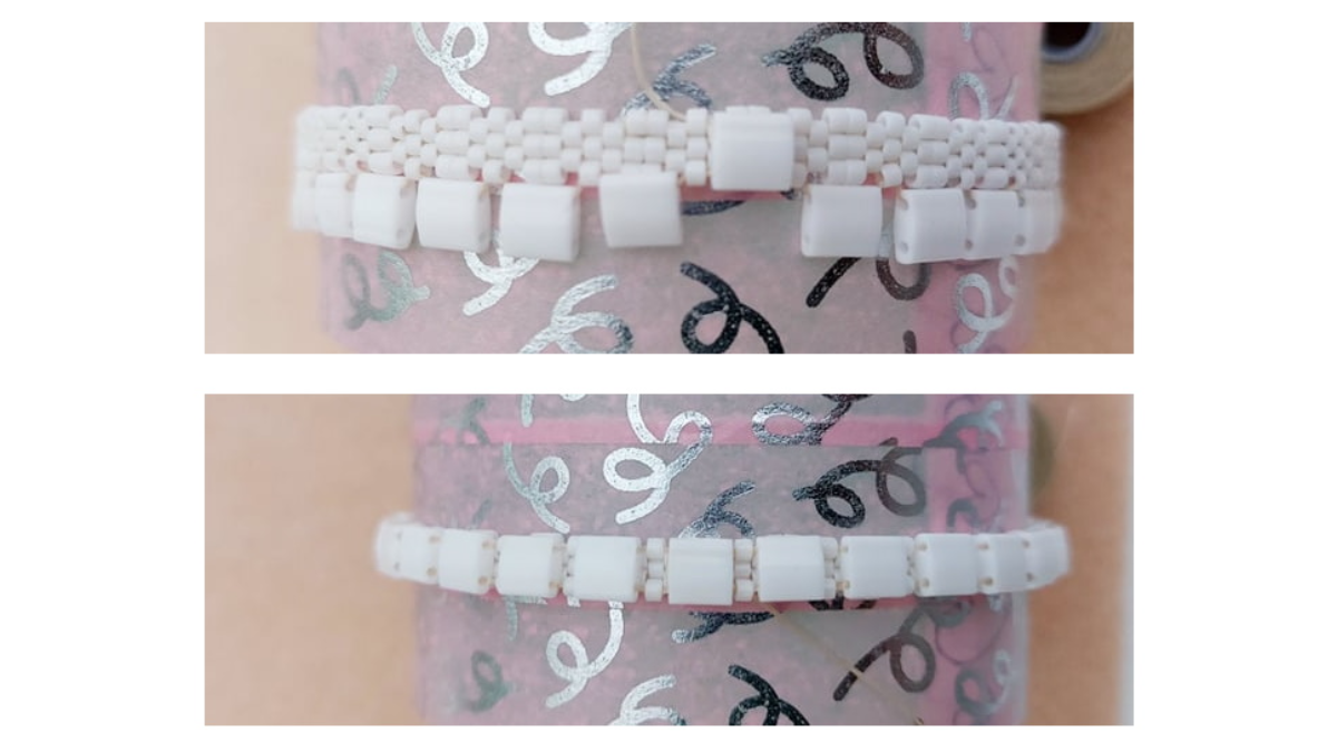 Braccialetto So Chic Bangle con perline Miyuki e Tila : Tappa 3 Braccialetto So Chic Bangle con perline Miyuki e Tila : Tappa 3