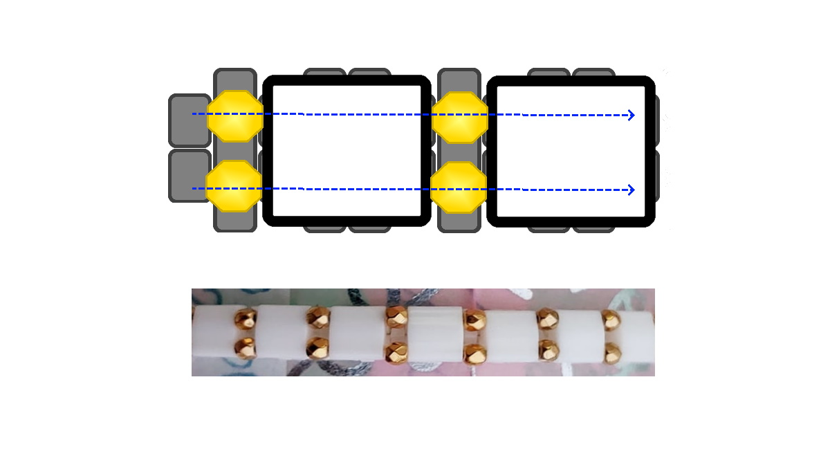 Braccialetto So Chic Bangle con perline Miyuki e Tila : Tappa 4 Braccialetto So Chic Bangle con perline Miyuki e Tila : Tappa 4