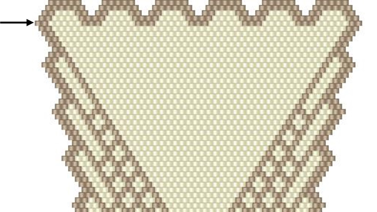 Caso di forbici per cucire a punto Brick con perline Miyuki Delicas 11/0 : Tappa 1