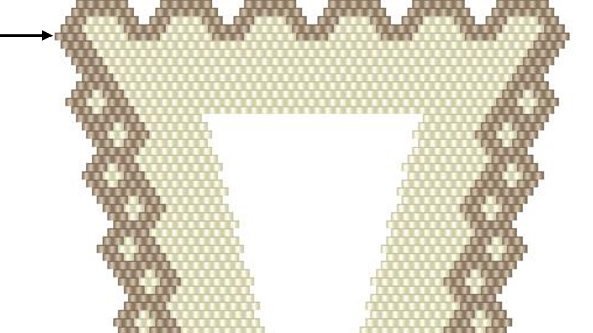 Caso di forbici per cucire a punto Brick con perline Miyuki Delicas 11/0 : Tappa 2