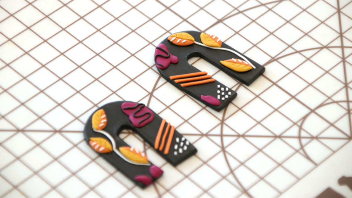 Orecchini tecnica a lastre polimeriche : Tappa 9 Orecchini tecnica a lastre polimeriche : Tappa 9