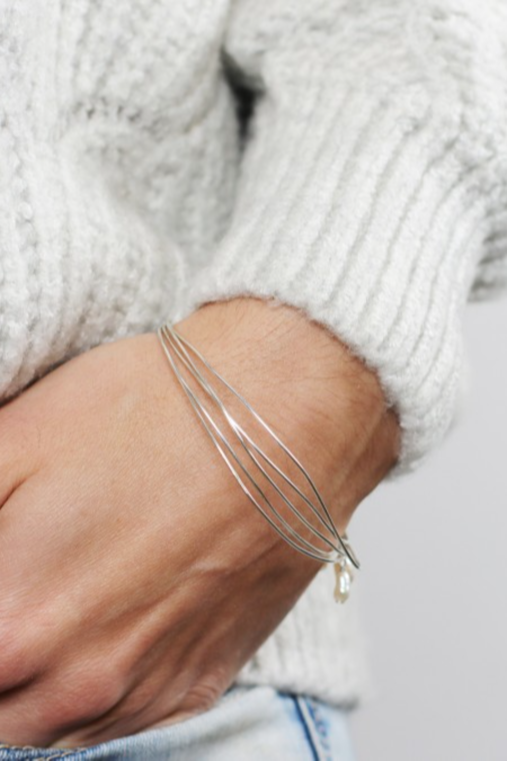 Bracciale fai da te con filo d'argento