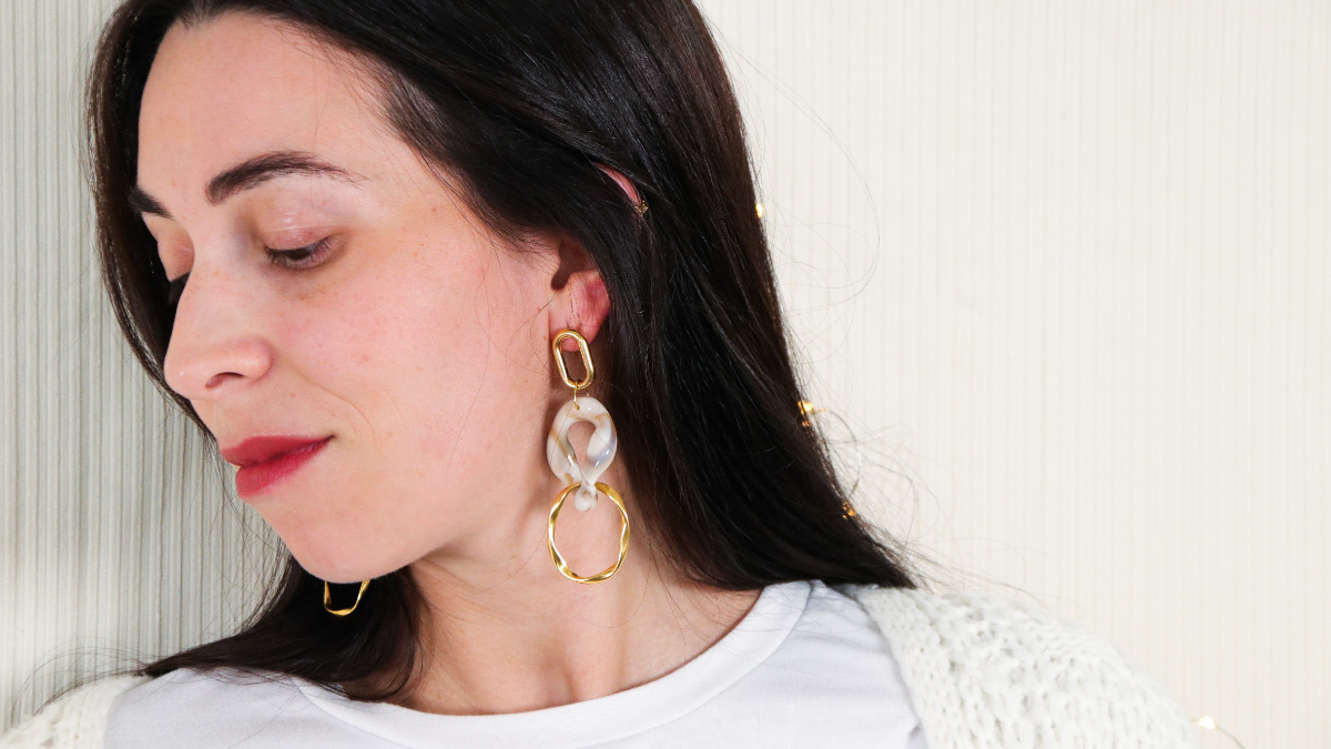 Schema Orecchini fai da te originali in resina e acrilico XXL