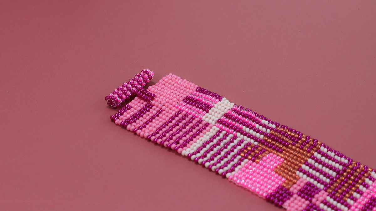 Schema Polsino fai da te con intreccio astratto a spina di pesce e peyote in perline Miyuki 11/0 Schema Polsino fai da te con intreccio astratto a spina di pesce e peyote in perline Miyuki 11/0