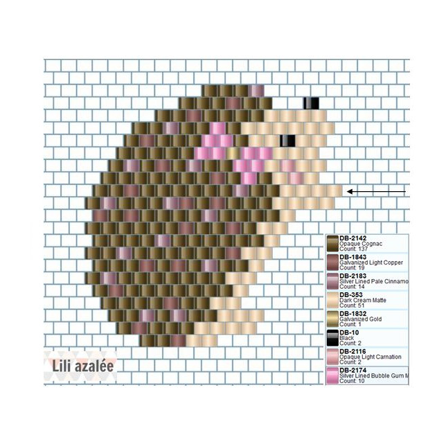modello Pin tessitura riccio brickstitch Miyuki perline : Tappa 1 modello Pin tessitura riccio brickstitch Miyuki perline : Tappa 1
