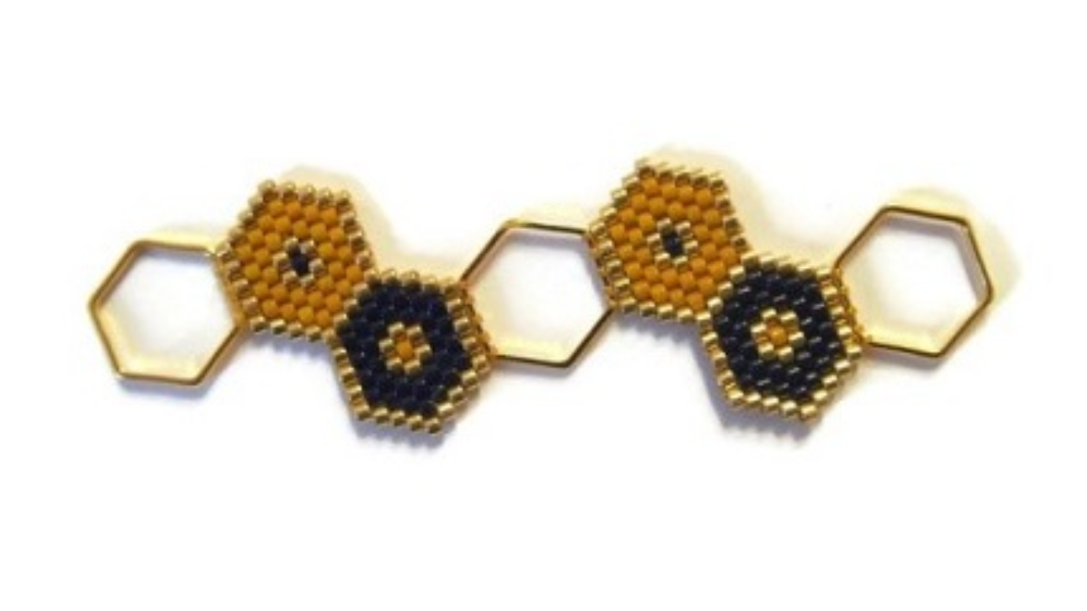 scheda esagonale e cinturino tessitura brickstitch : Tappa 11