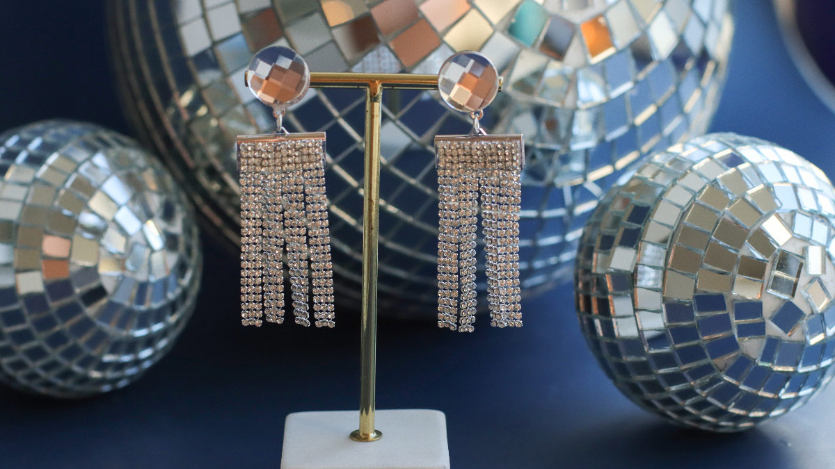 Orecchini a rete con strass e cabochon fai da te PureCrystal Orecchini a rete con strass e cabochon fai da te PureCrystal