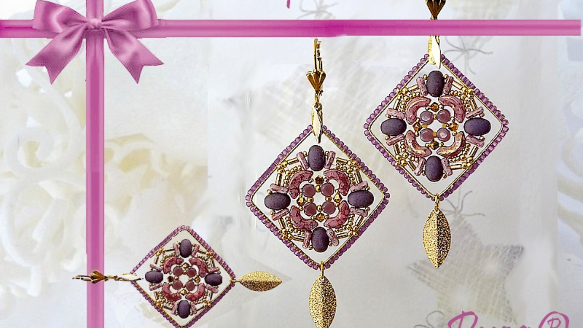 Schema Orecchini fai da te "Juilia" con perline Kalos, Samos, Piros e Arcos