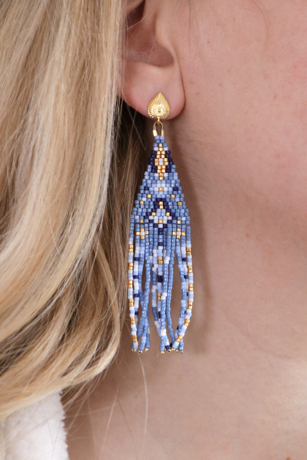 Schema Doppio punto di tessitura a mattoni Griglia Miyuki Orecchini pendenti