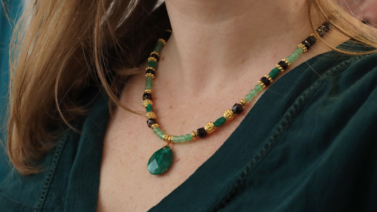 Collana Lunga In Giada Verde Sfaccettata 10mm - 16-48 Pollici, Argento Placcato - Fatto A Mano - Foto 5