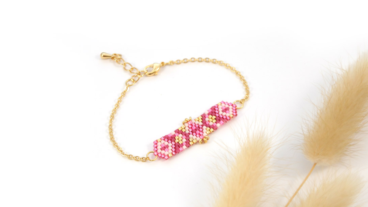 Mini bracciale Miyuki in Peyote fucsia
