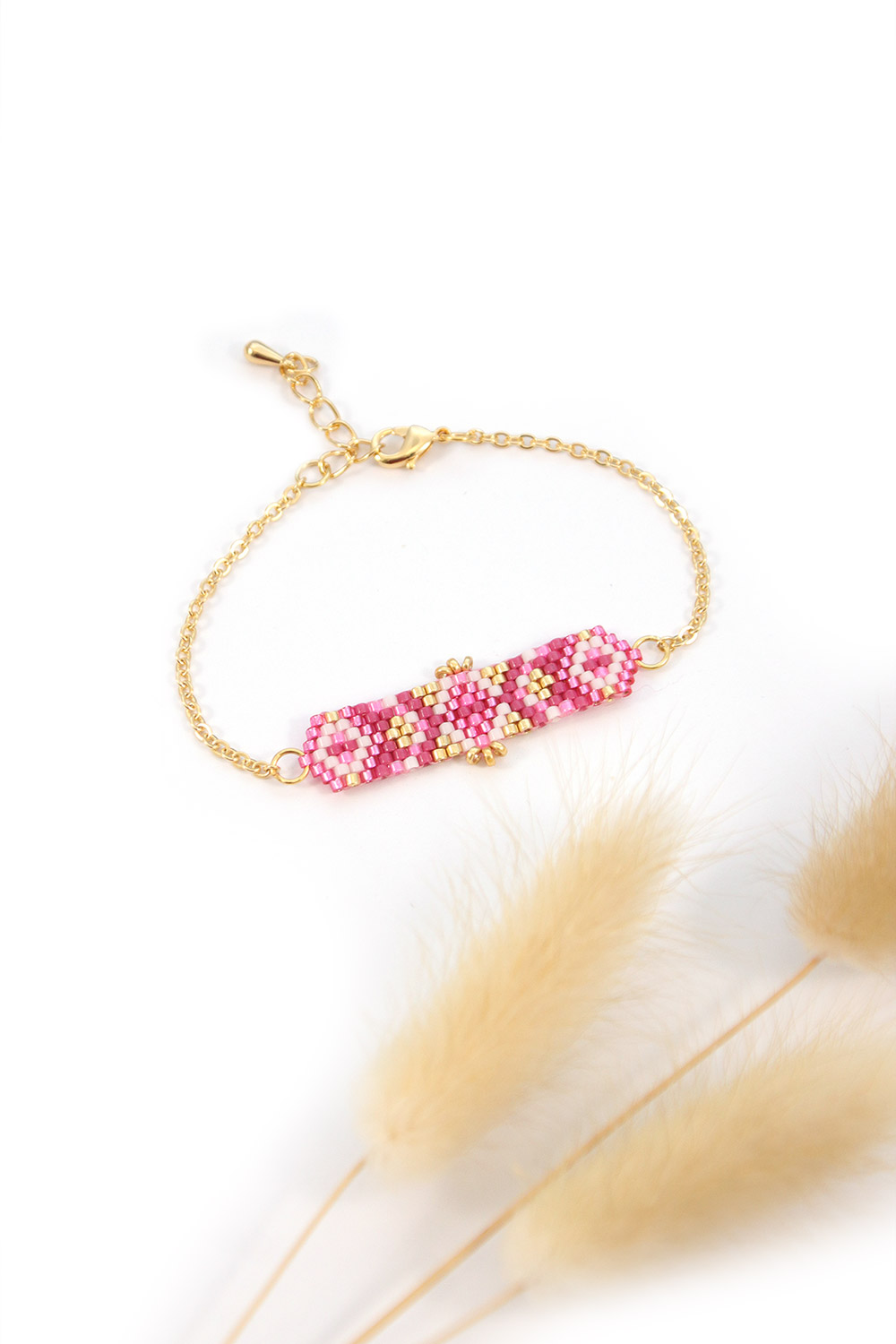 Schema Mini bracciale Miyuki in Peyote fucsia