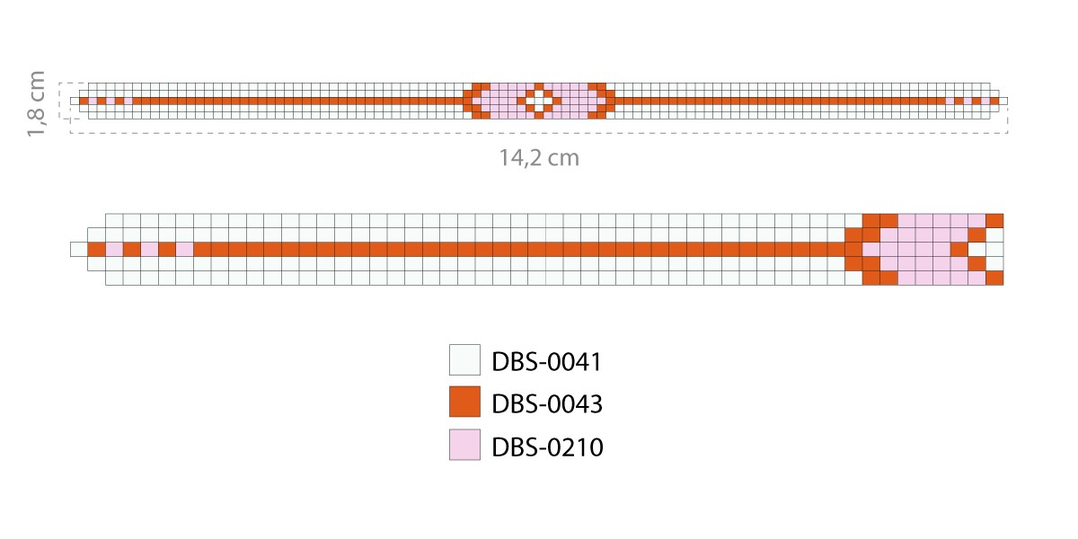 Schema Bracciale a telaio Miyuki delicas 15/0 Schema Bracciale a telaio Miyuki delicas 15/0