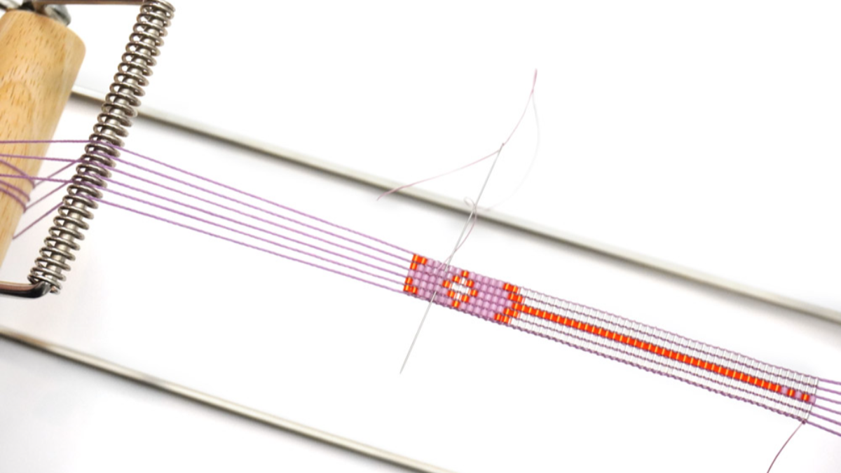 Bracciale a telaio Miyuki delicas 15/0 : Tappa 3 Bracciale a telaio Miyuki delicas 15/0 : Tappa 3