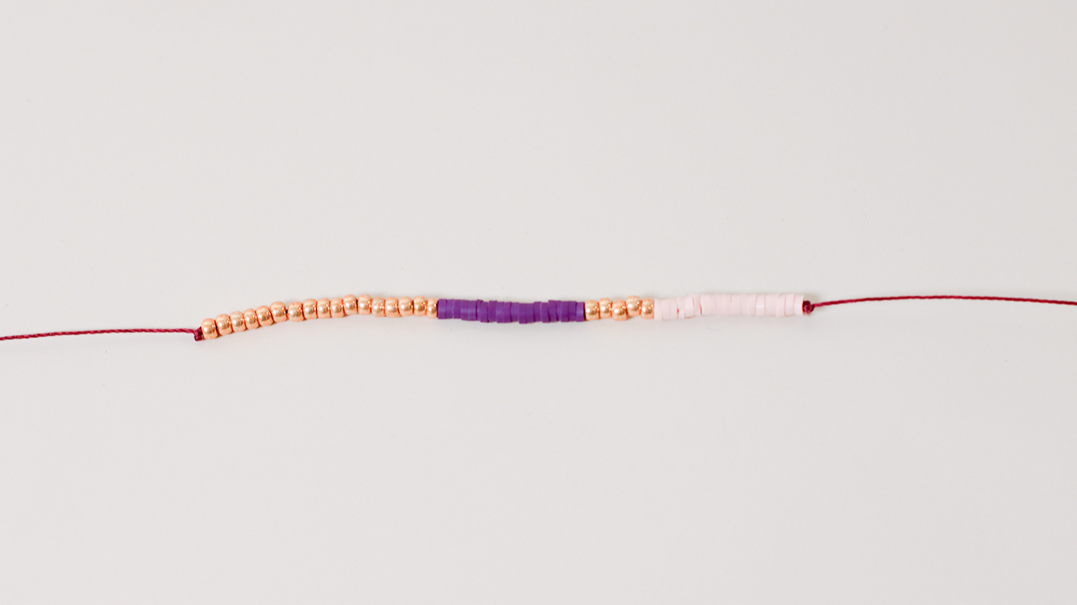 Bracciale multifila fai da te per principianti con Heishi e Linhasita : Tappa 2