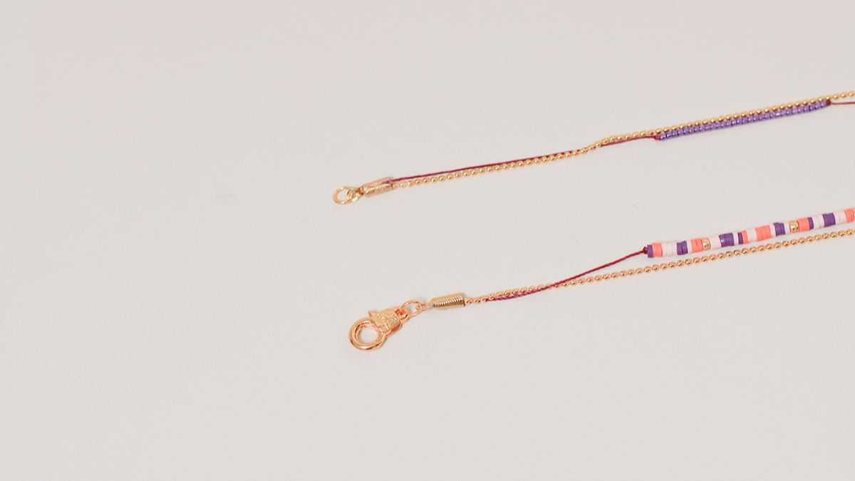 Bracciale multifila fai da te per principianti con Heishi e Linhasita : Tappa 7