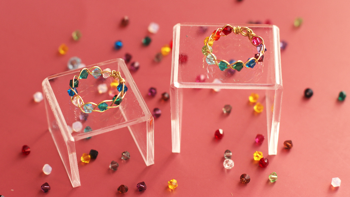 Fai da te intrecciando anello principiante PureCrystal arcobaleno archi Fai da te intrecciando anello principiante PureCrystal arcobaleno archi