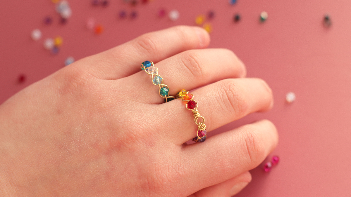 Schema Fai da te intrecciando anello principiante PureCrystal arcobaleno archi Schema Fai da te intrecciando anello principiante PureCrystal arcobaleno archi