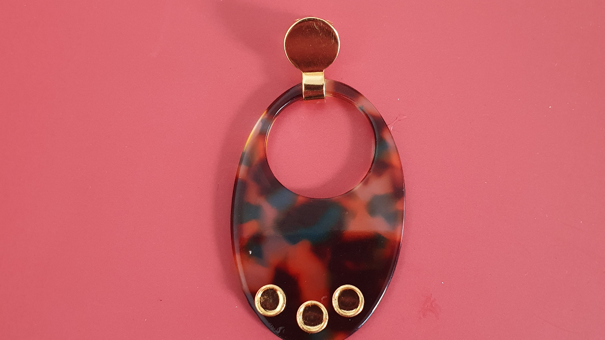 Originali orecchini pendenti in resina con pietre naturali di amazzonite : Tappa 3