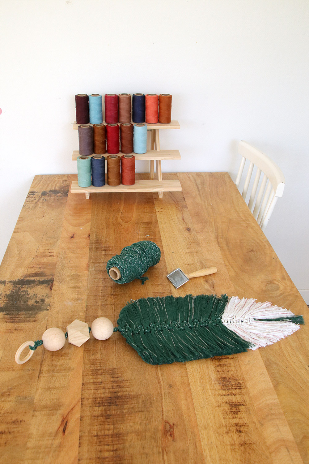 DIY Piuma di macramè bicolore