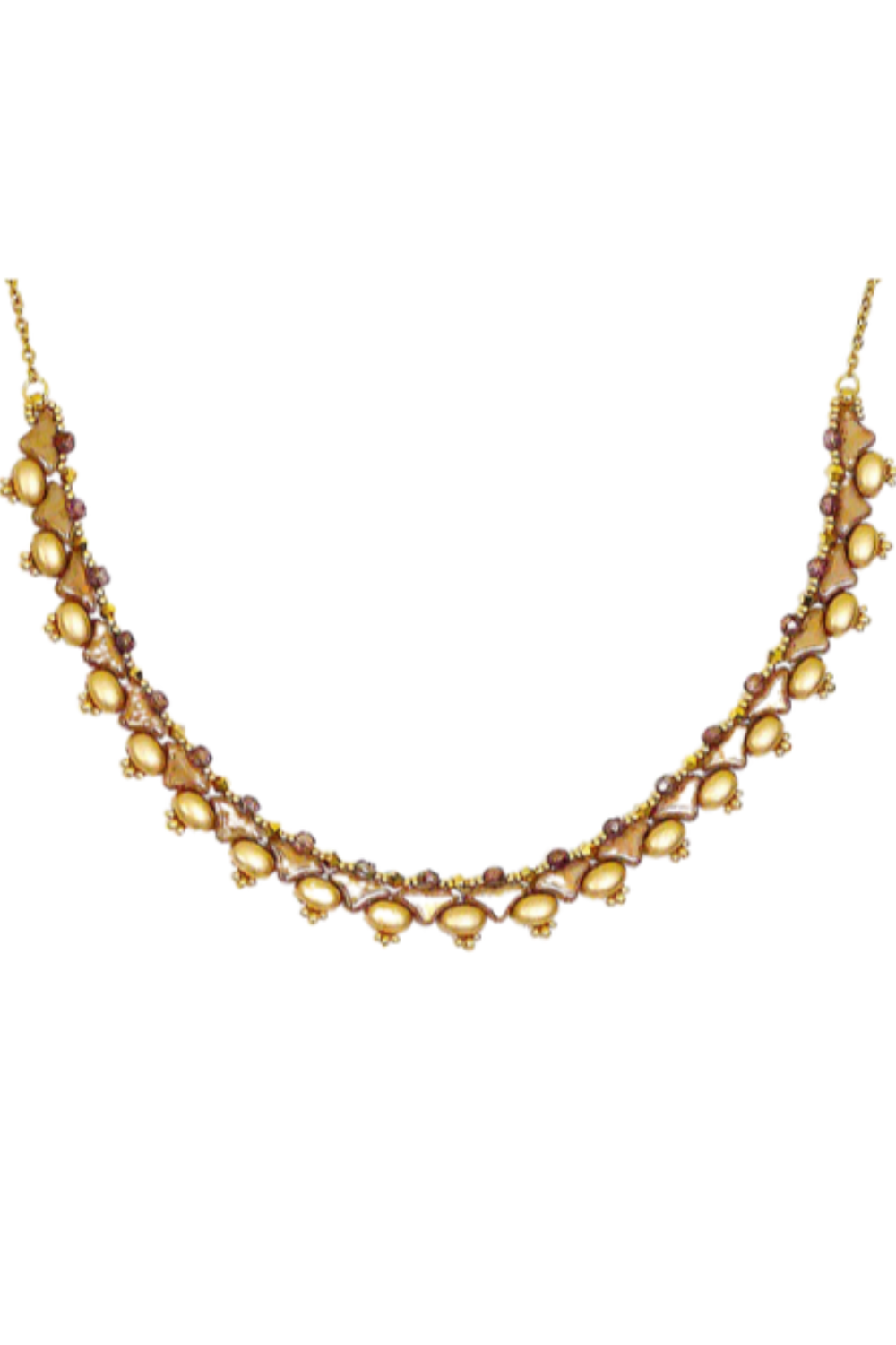 Schema Collana Florence con perle di vetro Helios e Samos di Puca e perline Miyuki