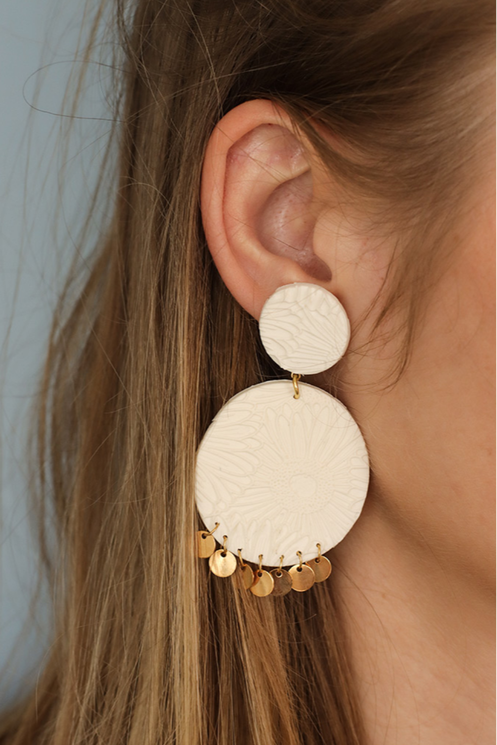 Orecchini in argilla polimerica con piastra Moiko