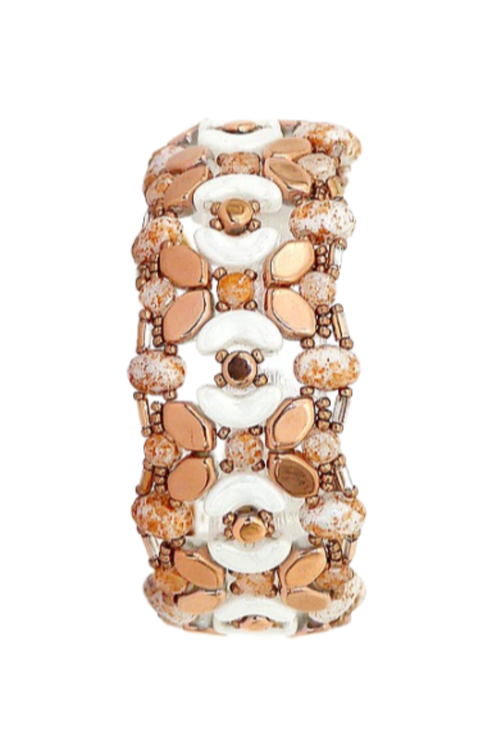 Schema Bracciale Alma di Puca con perle di semi Miyuki e perle di vetro Paros, Arcos e Kalos