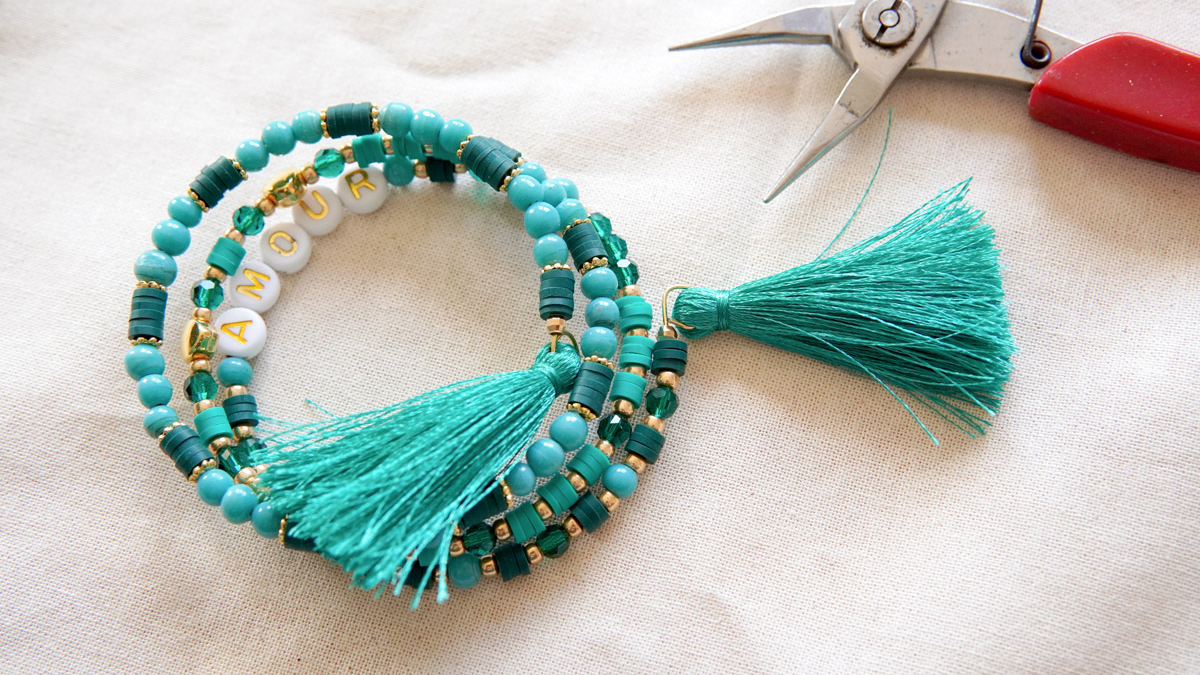 Braccialetto con messaggi multigiro con tante perline : Tappa 4