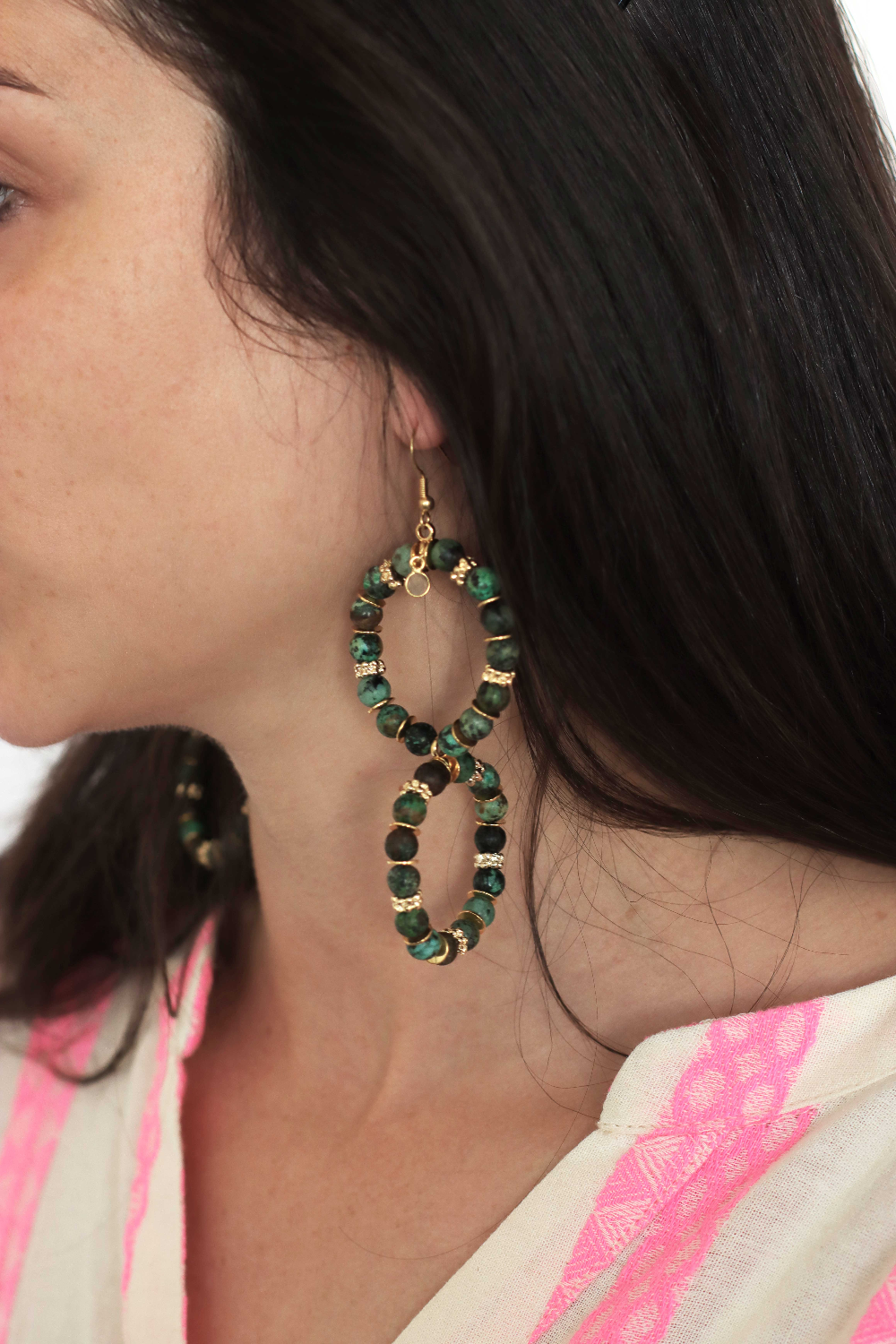 Schema Originali orecchini a doppio cerchio con pietre preziose