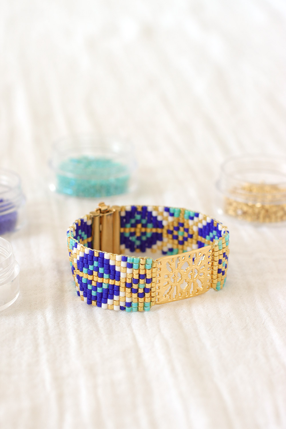 Bracciale a telaio Miyuki in Delicas 10/0