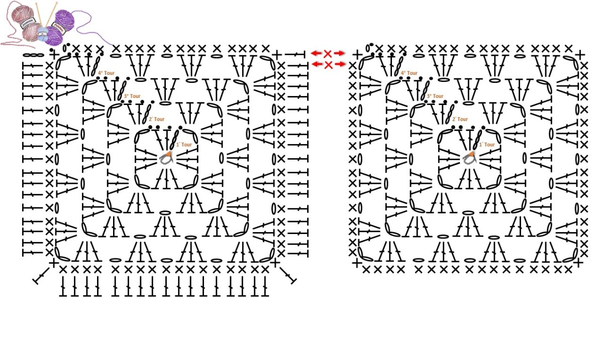 Schema Borsa della nonna fai da te con filo di cotone riciclato Nova Vita