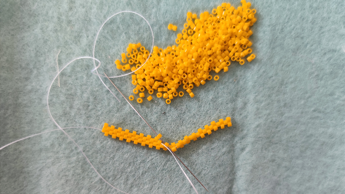 Telo da spiaggia Turtle fai da te con tessitura di perline Miyuki : Tappa 4