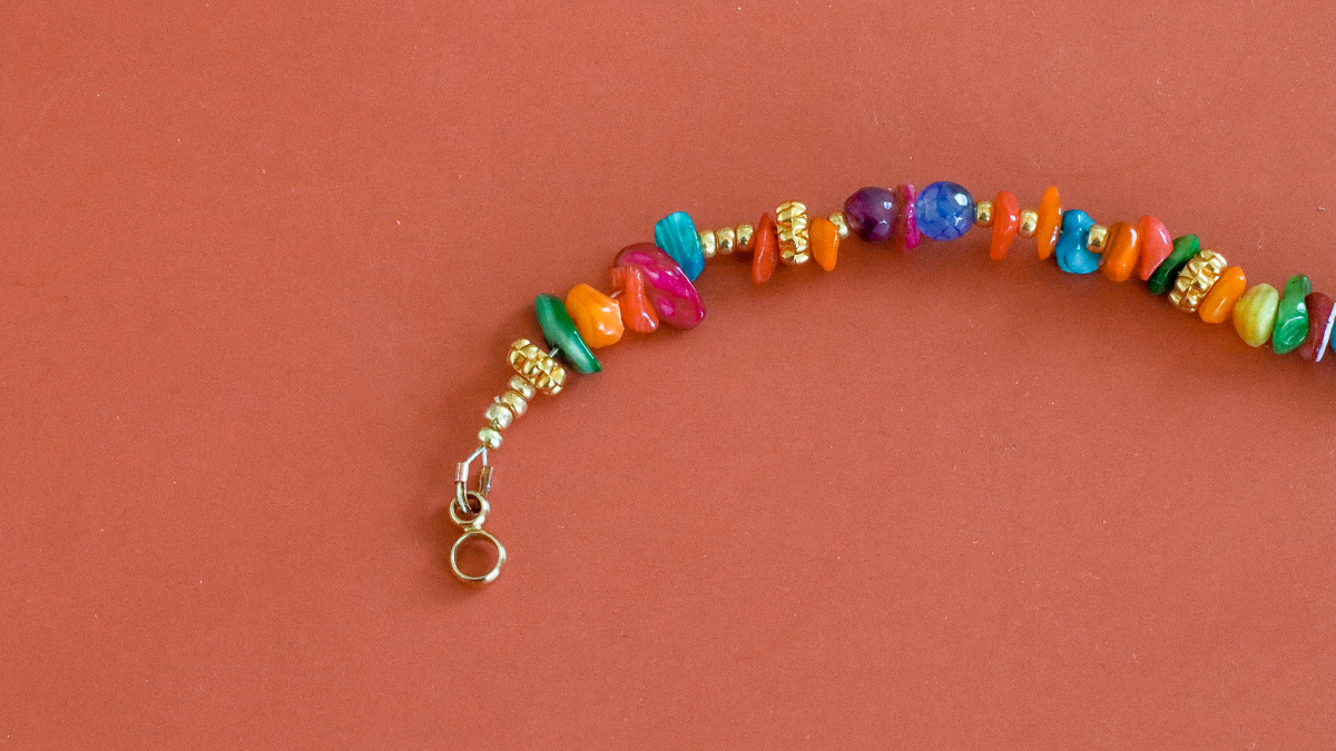 Collana Choker In Pietre Dure Naturali Multicolori 6mm - Bigiotteria Fatta A Mano - Regalo