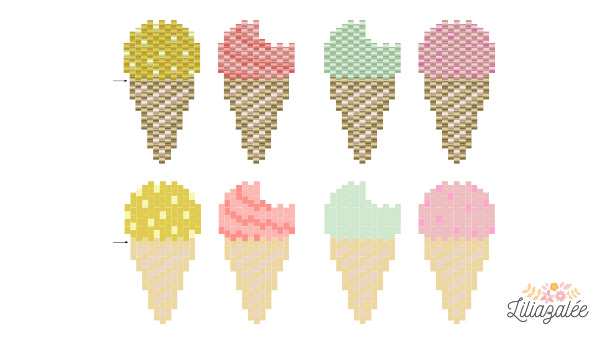 Schema Schema Delica Miyuki peyote perla trama ghiaccio Schema Schema Delica Miyuki peyote perla trama ghiaccio