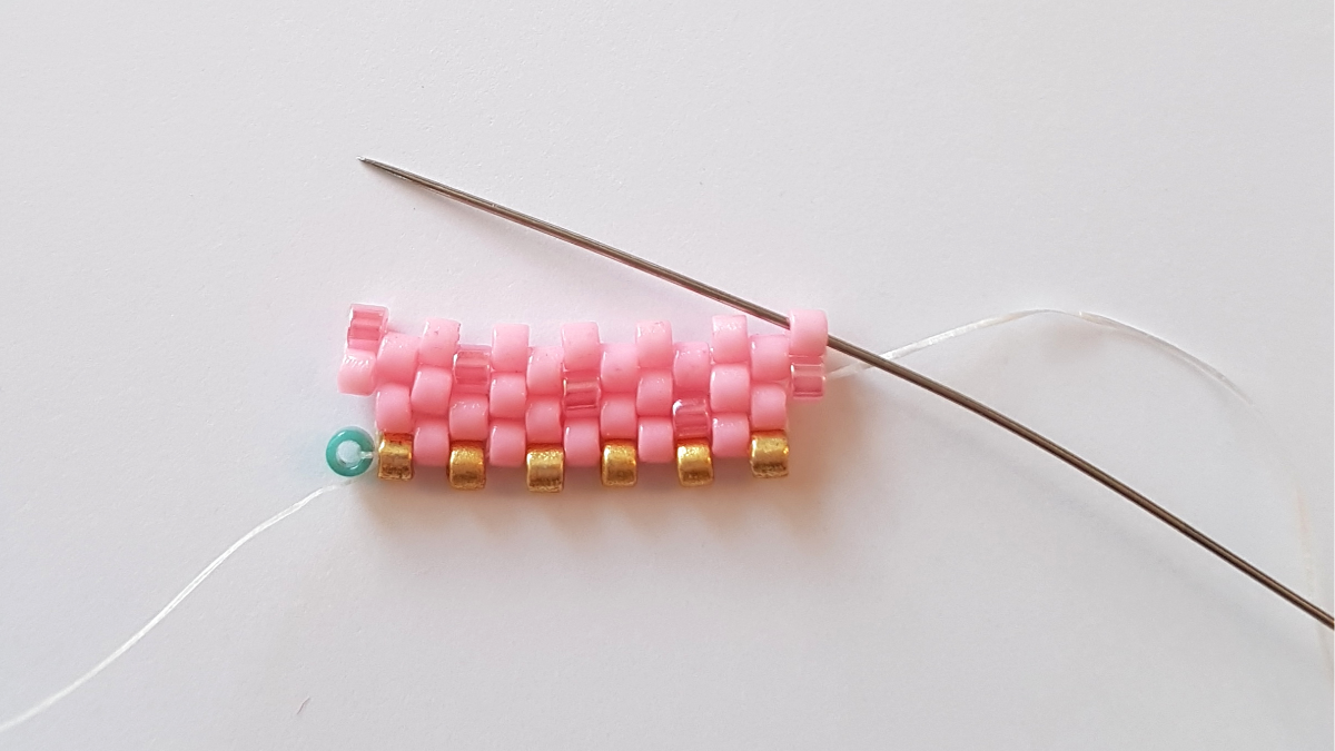 Schema Delica Miyuki peyote perla trama ghiaccio : Tappa 11 Schema Delica Miyuki peyote perla trama ghiaccio : Tappa 11