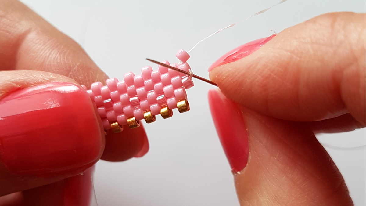 Schema Delica Miyuki peyote perla trama ghiaccio : Tappa 13 Schema Delica Miyuki peyote perla trama ghiaccio : Tappa 13