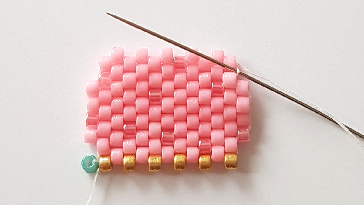 Schema Delica Miyuki peyote perla trama ghiaccio : Tappa 14 Schema Delica Miyuki peyote perla trama ghiaccio : Tappa 14