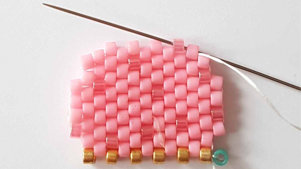 Schema Delica Miyuki peyote perla trama ghiaccio : Tappa 16 Schema Delica Miyuki peyote perla trama ghiaccio : Tappa 16