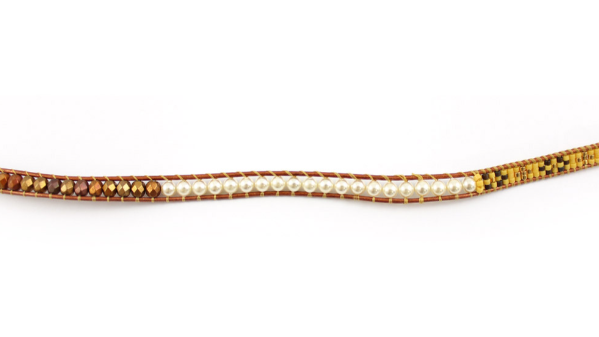 Bracciale a più file con cordino in pelle : Tappa 5