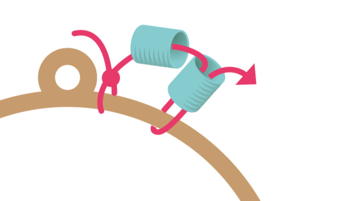 Orecchini Miyuki Delica e Bugles turchesi : Tappa 1