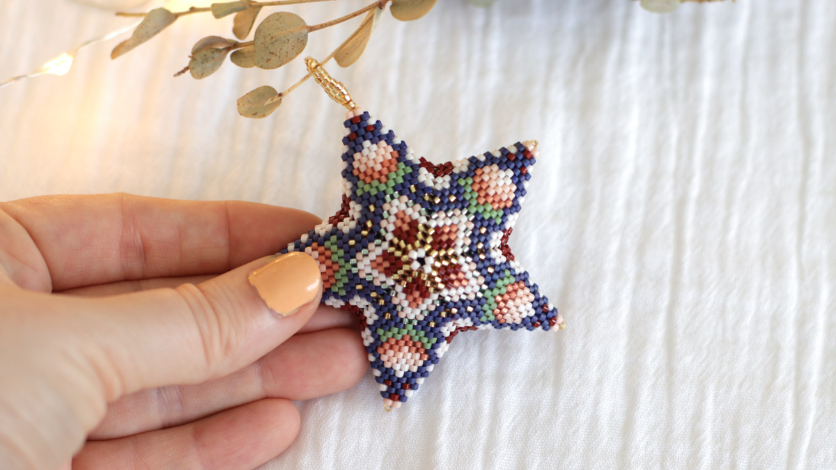 Carta stellare Miyuki 3D in Peyote circolare