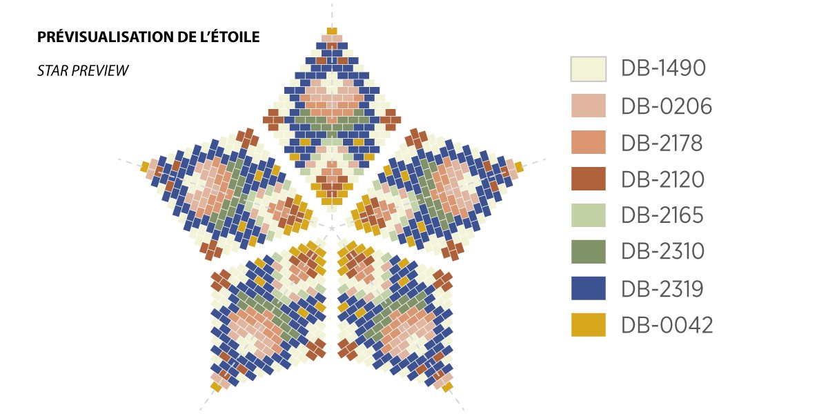 Schema Carta stellare Miyuki 3D in Peyote circolare