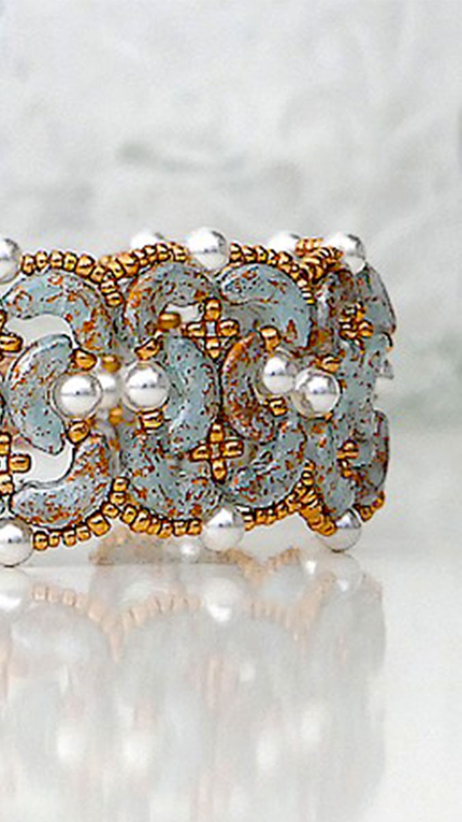 Schema Bracciale Caprice con perle di vetro Arcos di Puca Schema Bracciale Caprice con perle di vetro Arcos di Puca