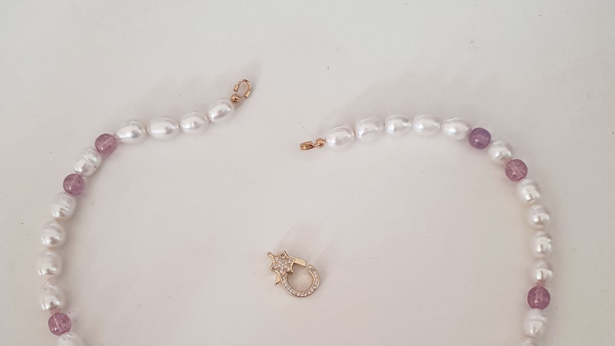 MOEEIJEW Collana Girocollo Con Cristalli Rosa – Elegante E Luccicante Per Feste E Balli