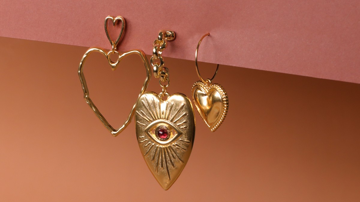 Orecchini Cuore Millefiori In Vetro Di Murano - Oro - Fatti A Mano Con Certificato Di Autenticità