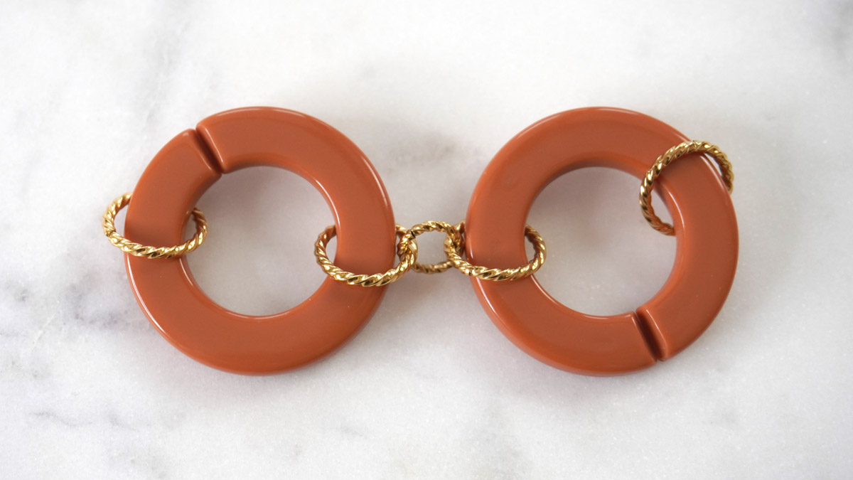 Bracciale Big Links in acciaio inossidabile dorato e acrilico : Tappa 2