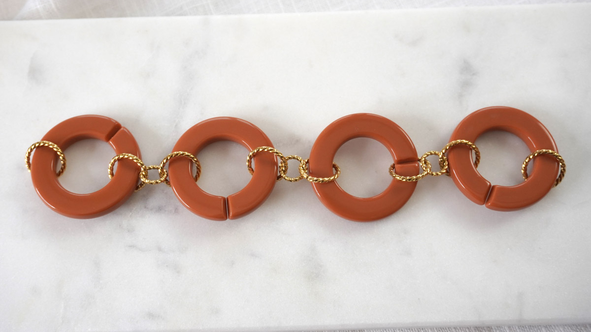 Bracciale Big Links in acciaio inossidabile dorato e acrilico : Tappa 3